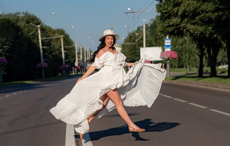 white graduation dress